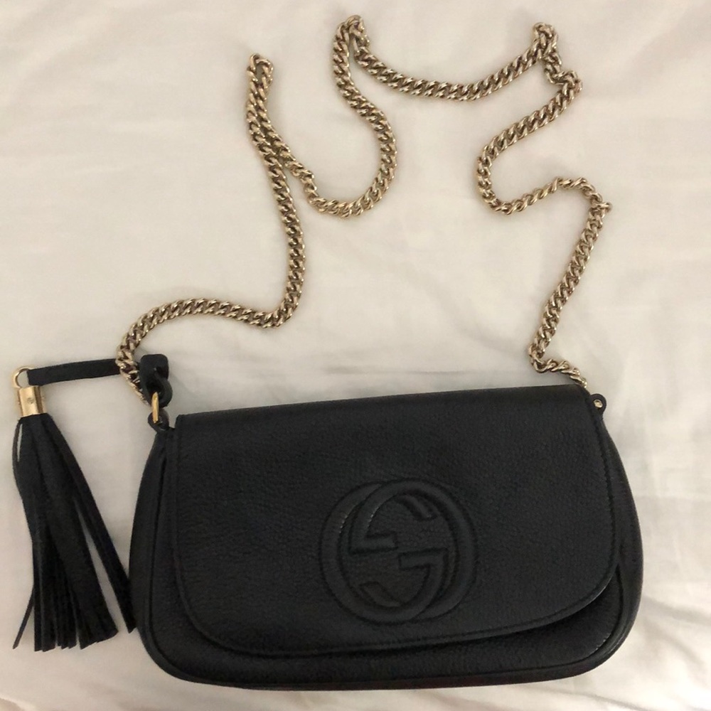 Gucci Pebbled Calfskin Medium Soho Shoulder Bag